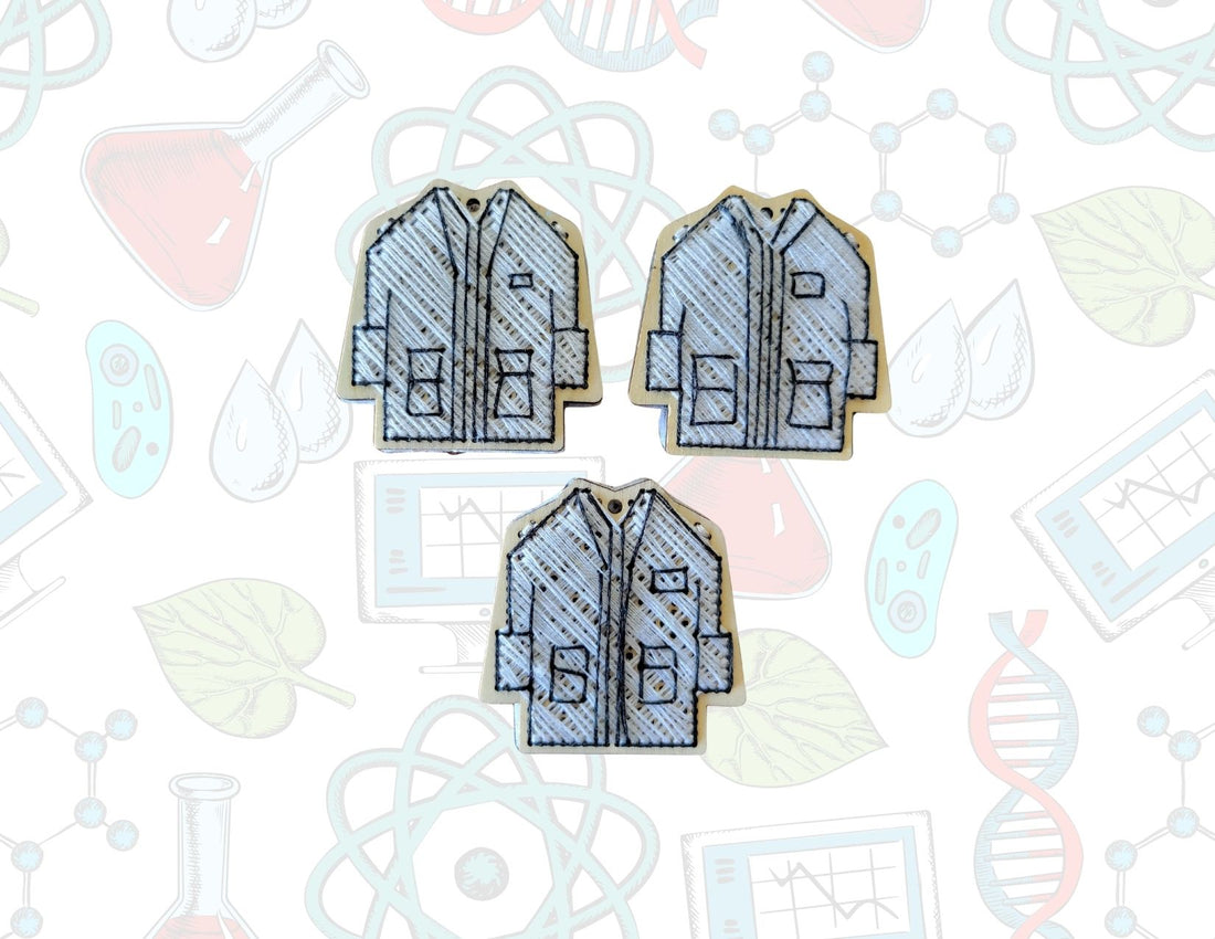 Lab Coat Cross Stitch Keychains