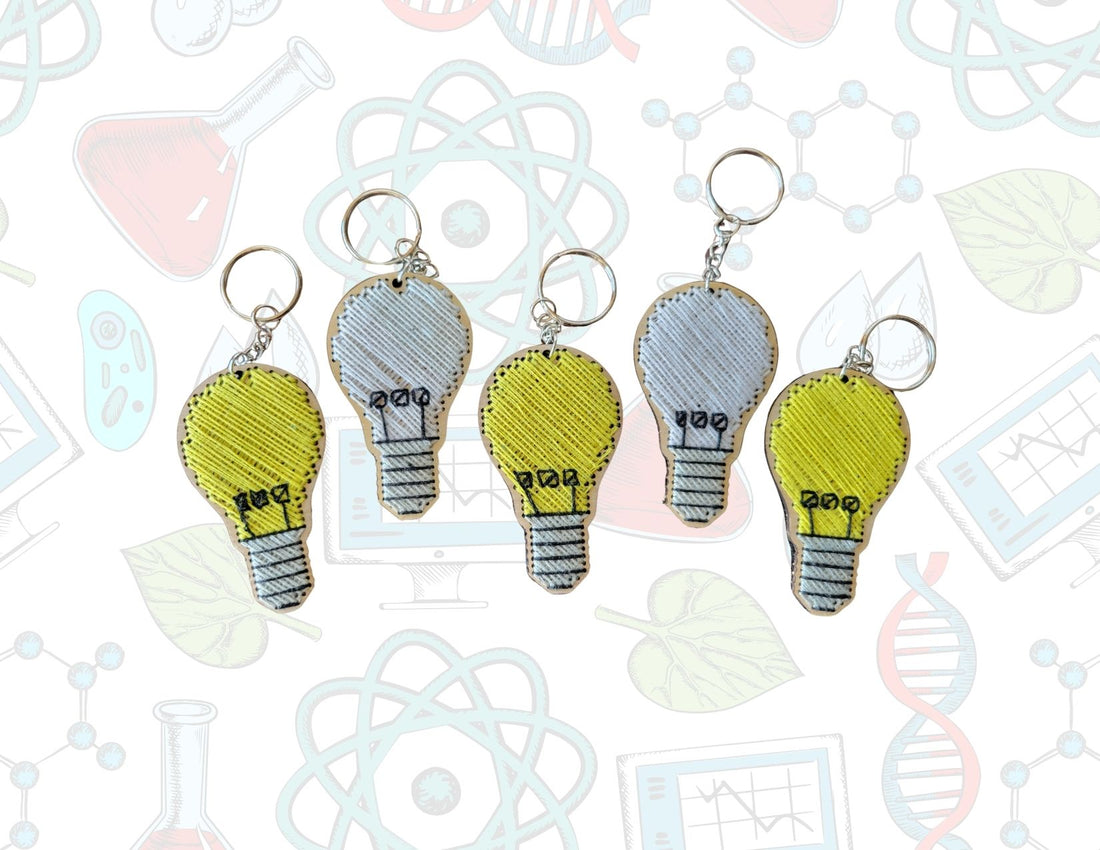 Lightbulb Cross Stitch Keychains
