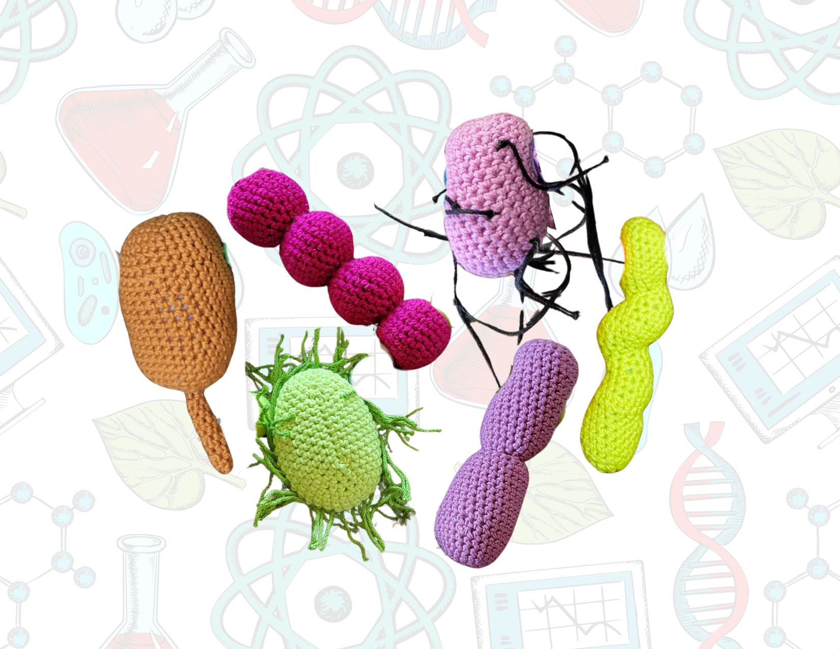 Life Science Crochet Shapes (Biology, Microbiology, Medical)