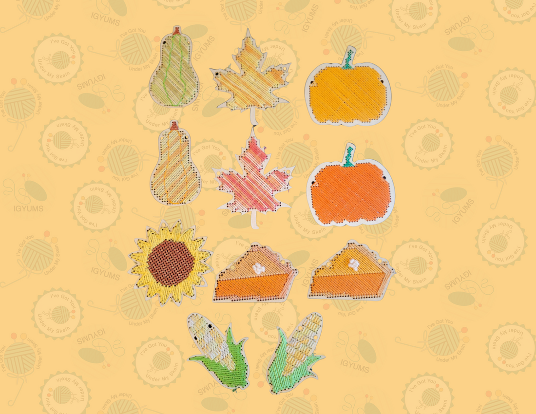 Blank Fall/Thanksgiving Wooden Cross Stitch Shapes
