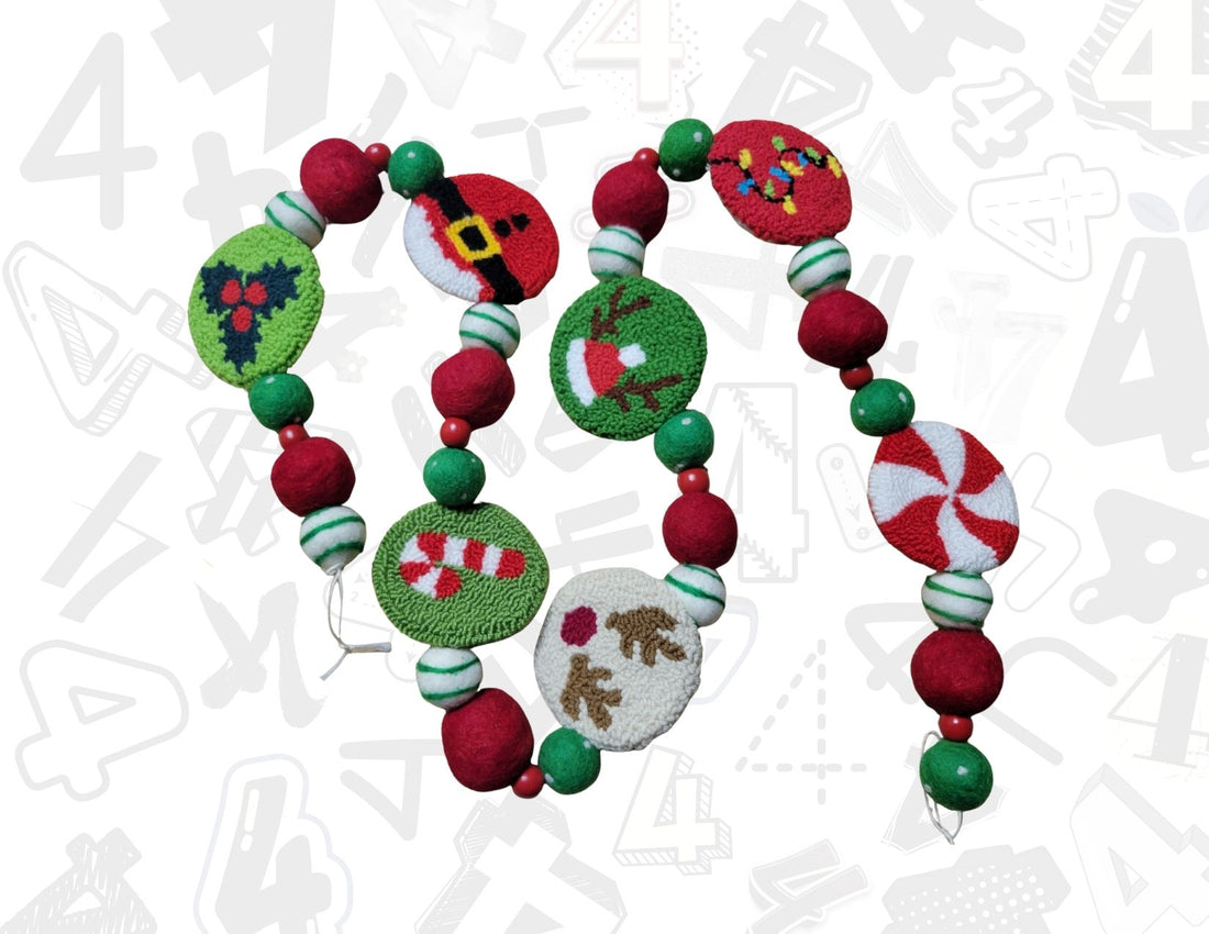 Christmas All The Way (Punch Needle) Garlands