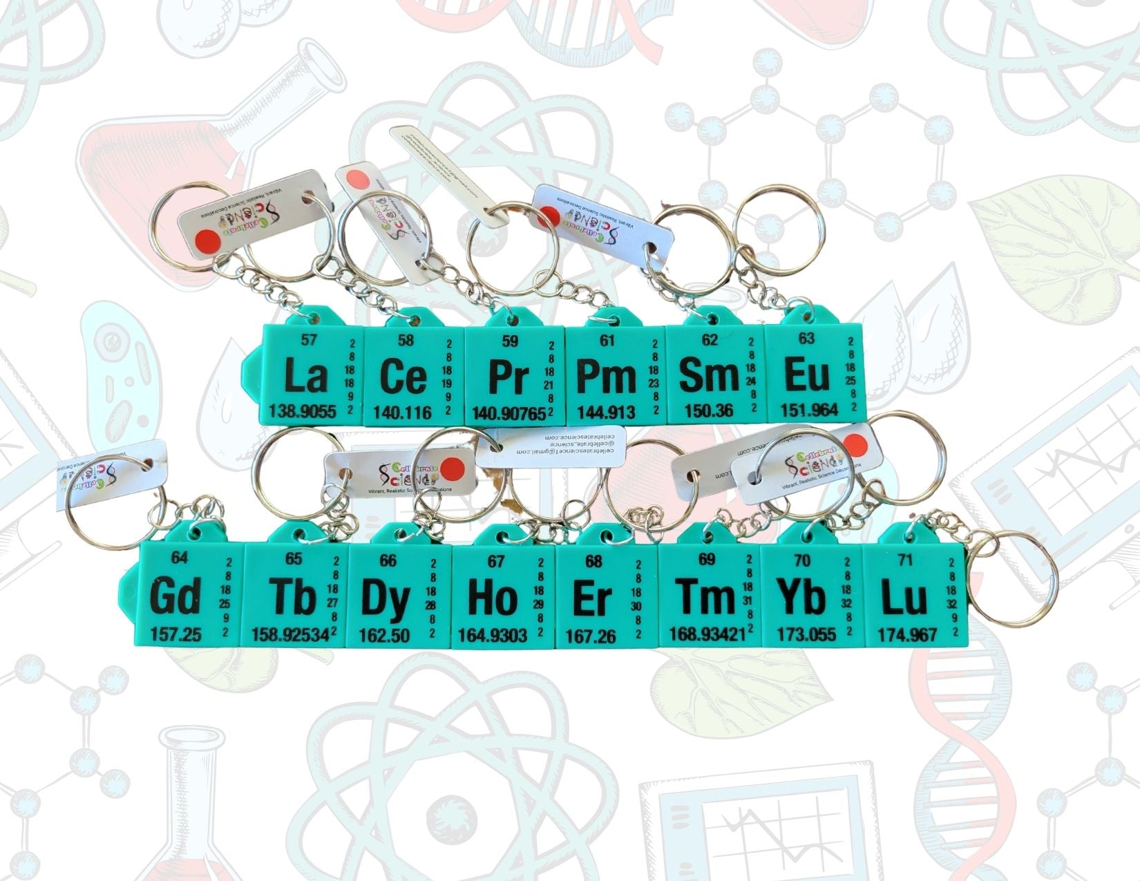 Periodic Table 3D Printed Element Keychains