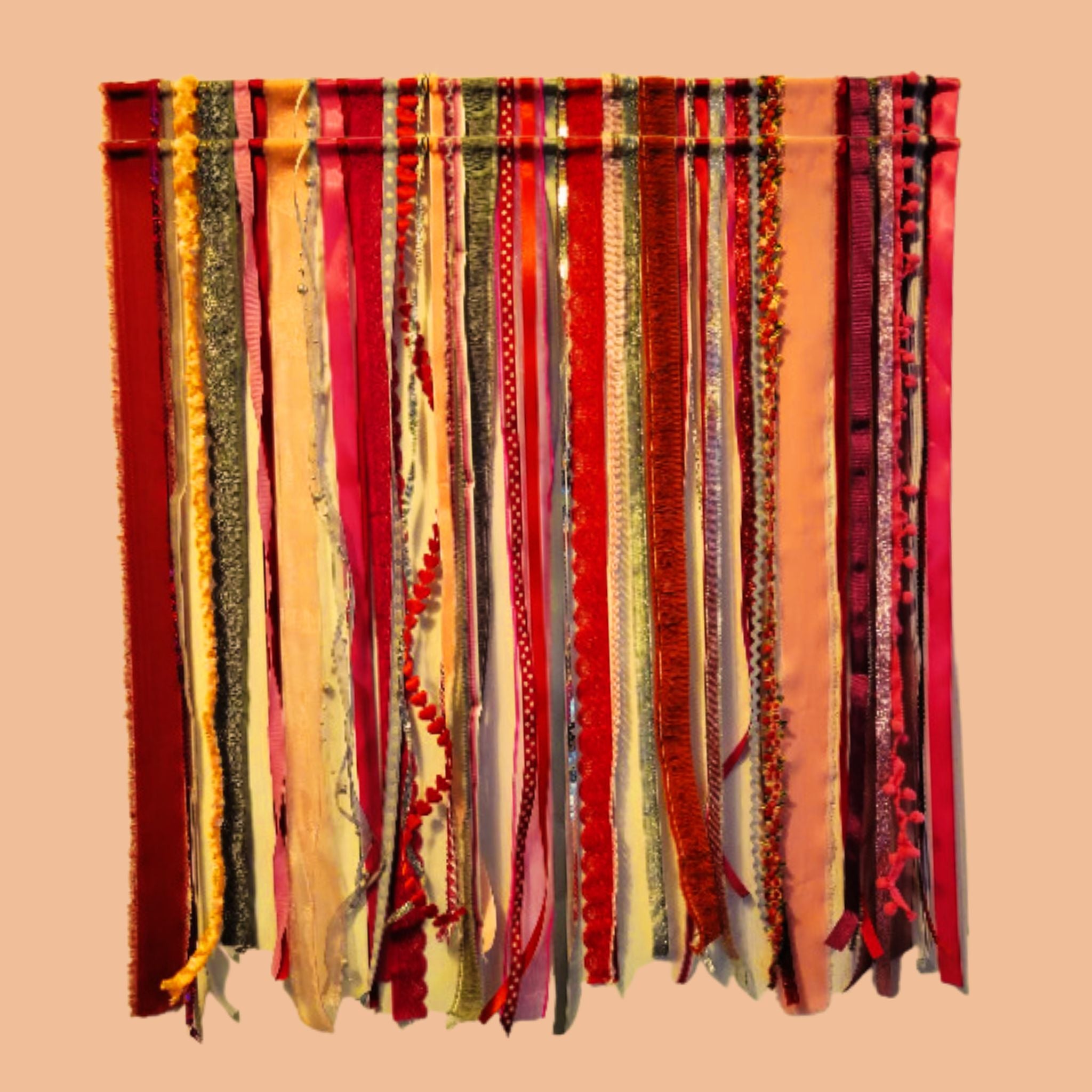 orange themed tiered ribbon wall hanging