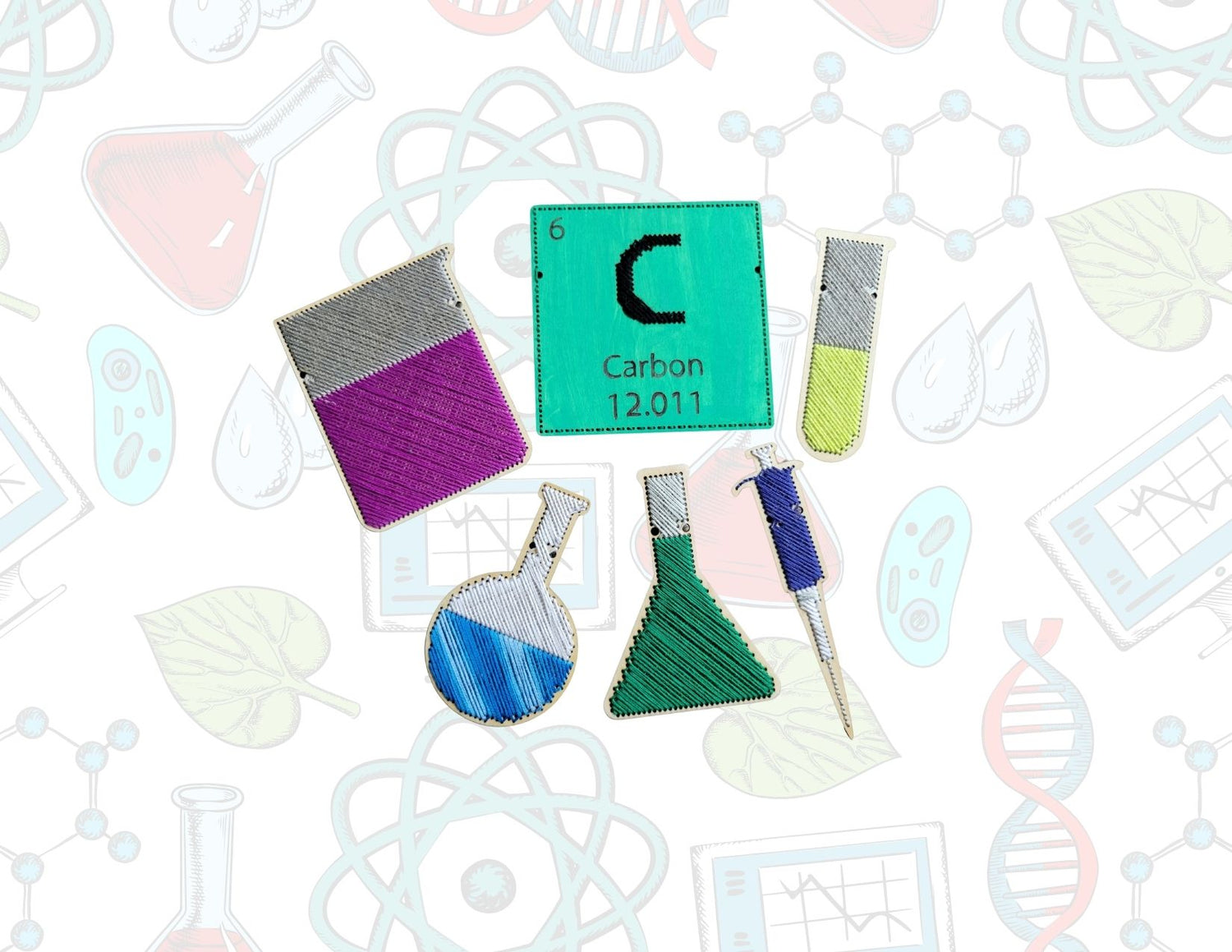 Blank Chemistry Wooden Cross Stitch Shapes