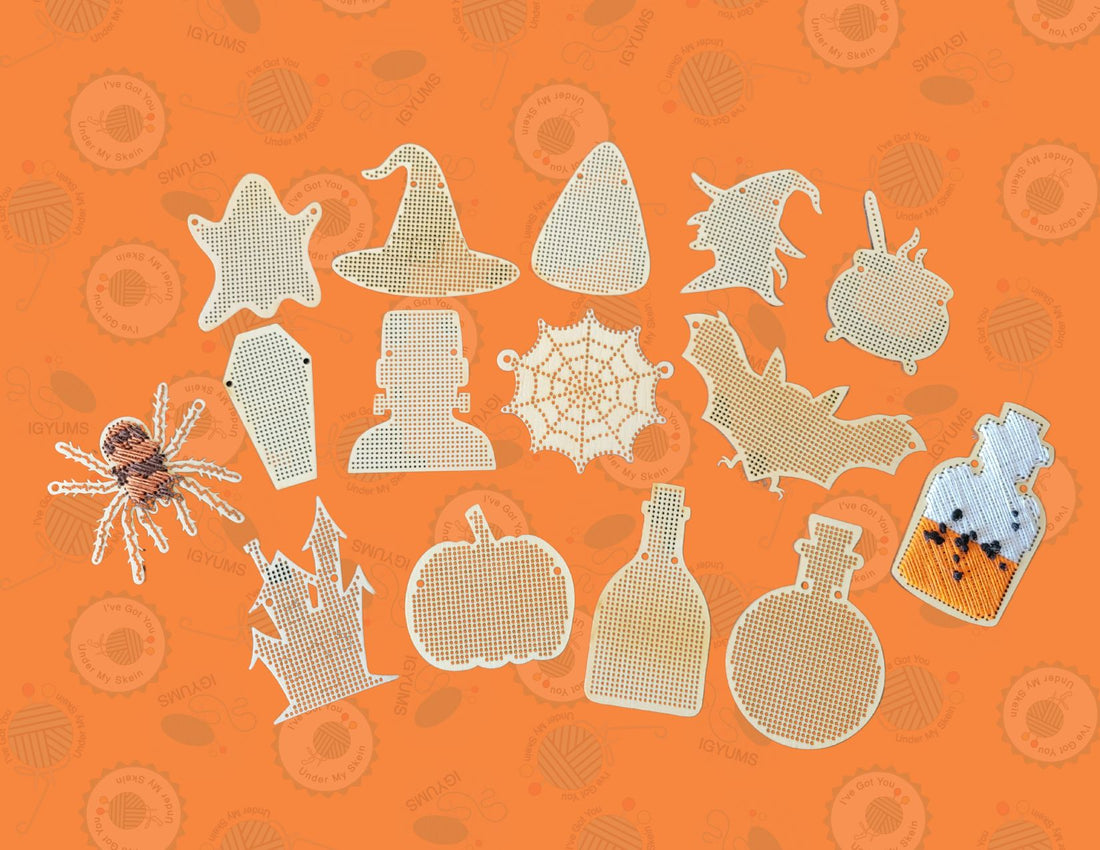 Blank Halloween Wooden Cross Stitch Shapes