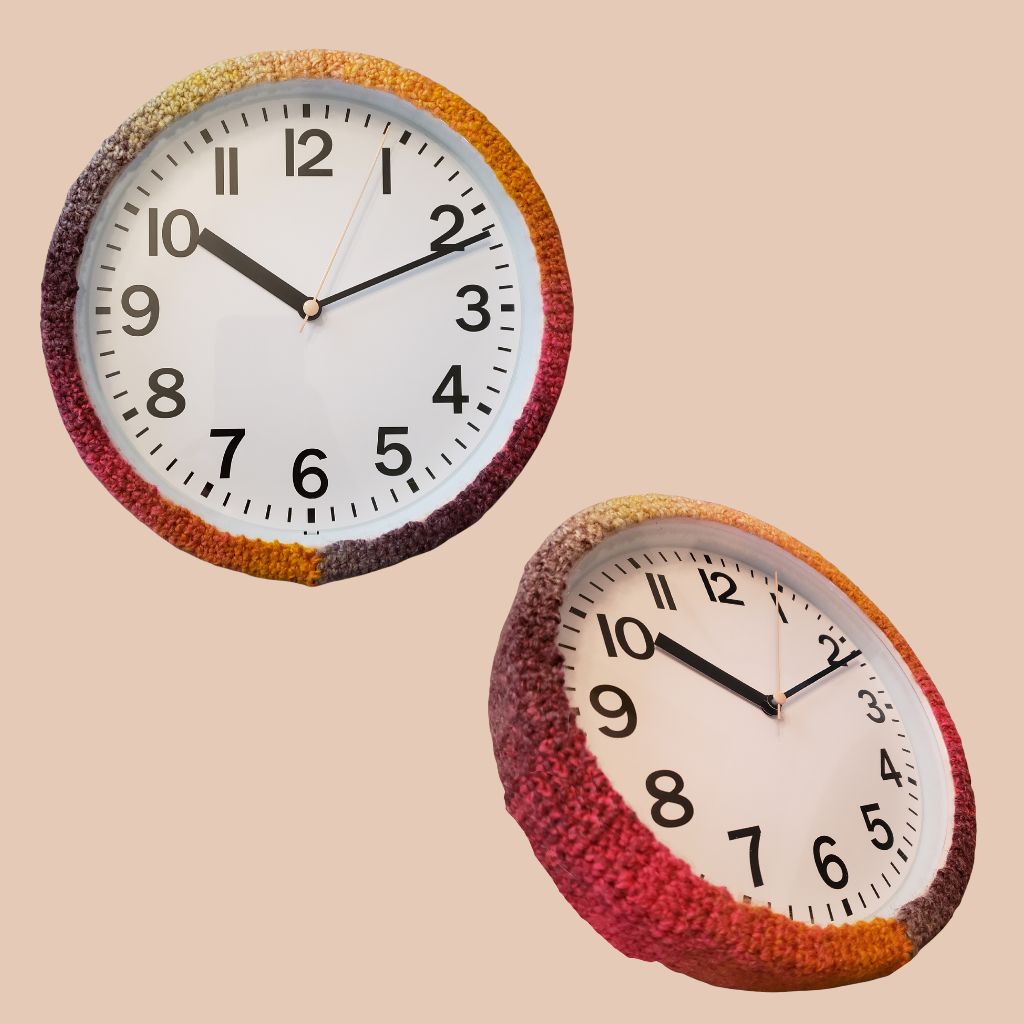 Crochet-Wrapped Wall Clocks