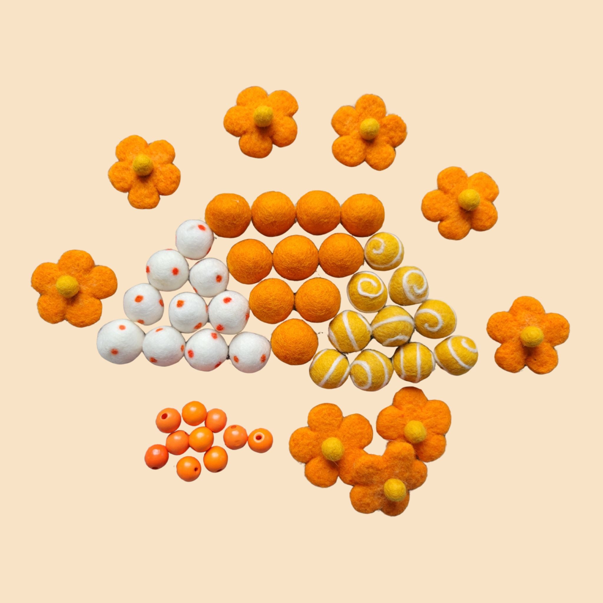 orange daisy DIY garland kit