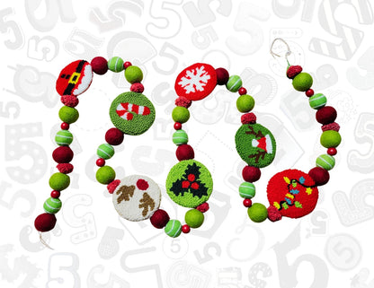 Christmas All The Way (Punch Needle) Garlands