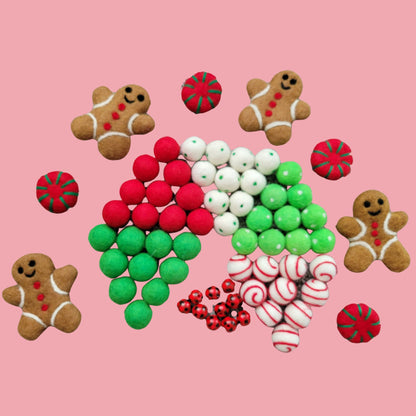 candy and gingerbread men garland kit