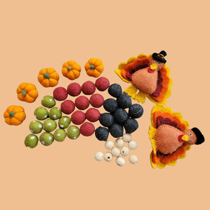 Turkey and pumpkin DIY Garland Kit