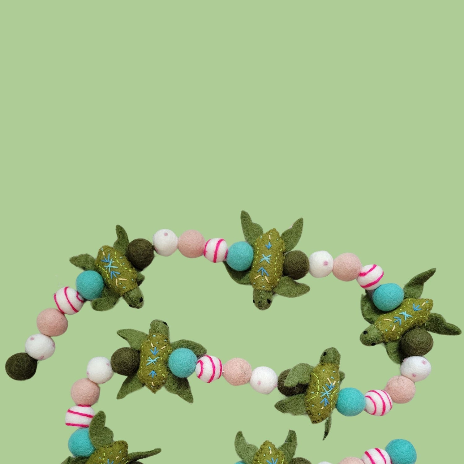 felt turtle garland