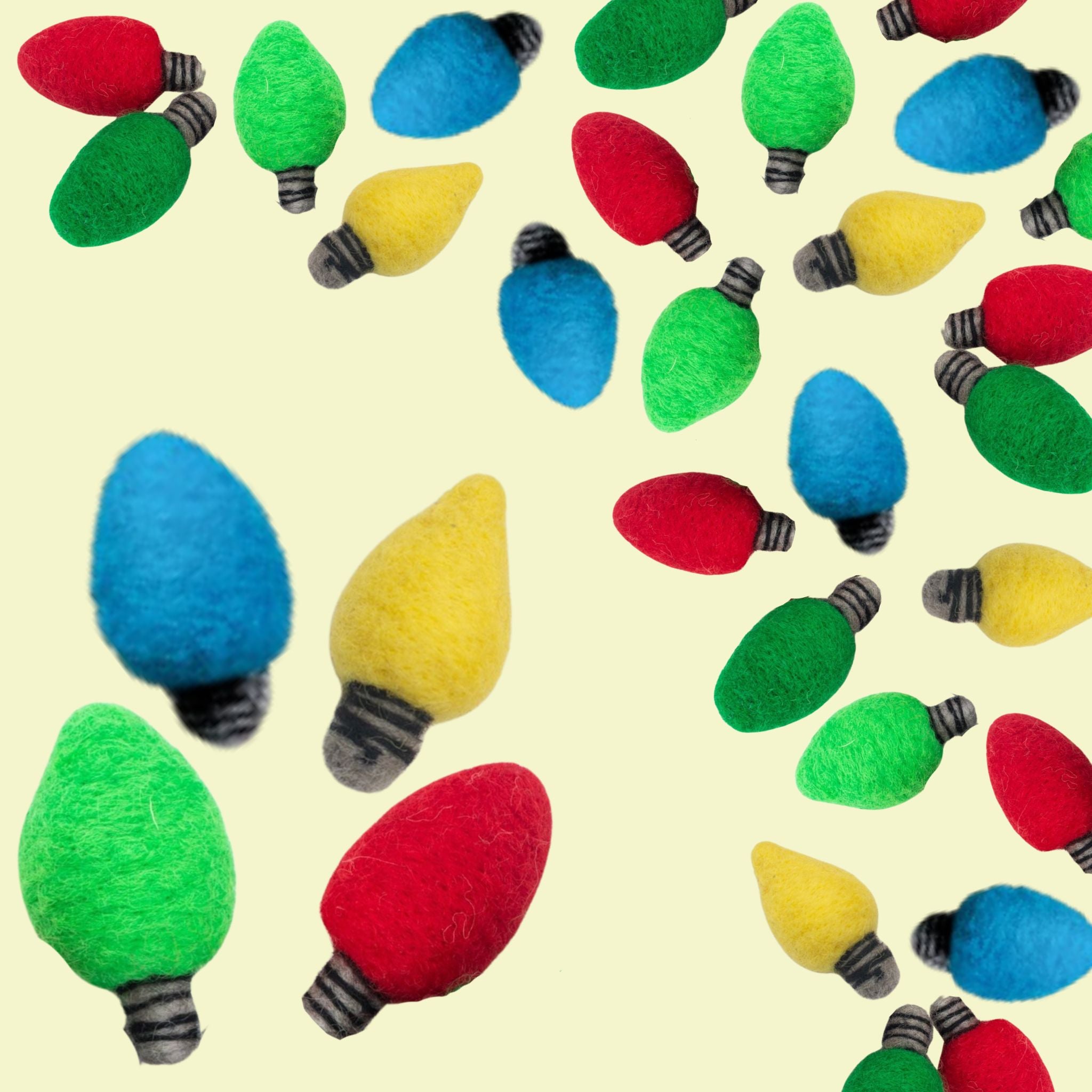 Felt Christmas Light Bulbs