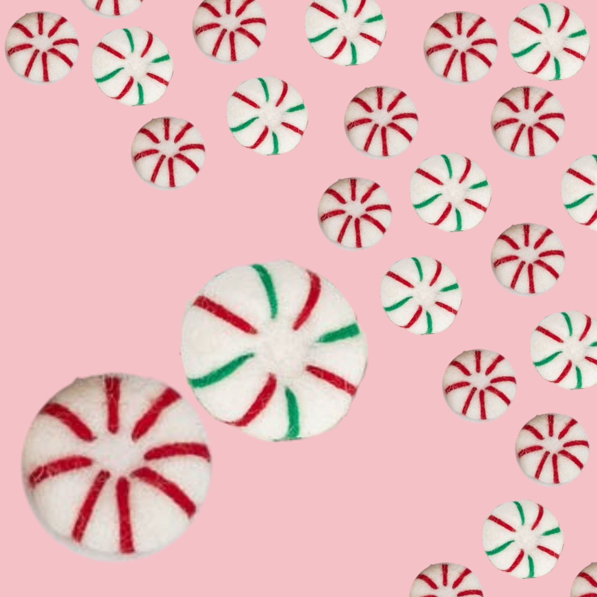 peppermint candy felt decor for the holidays