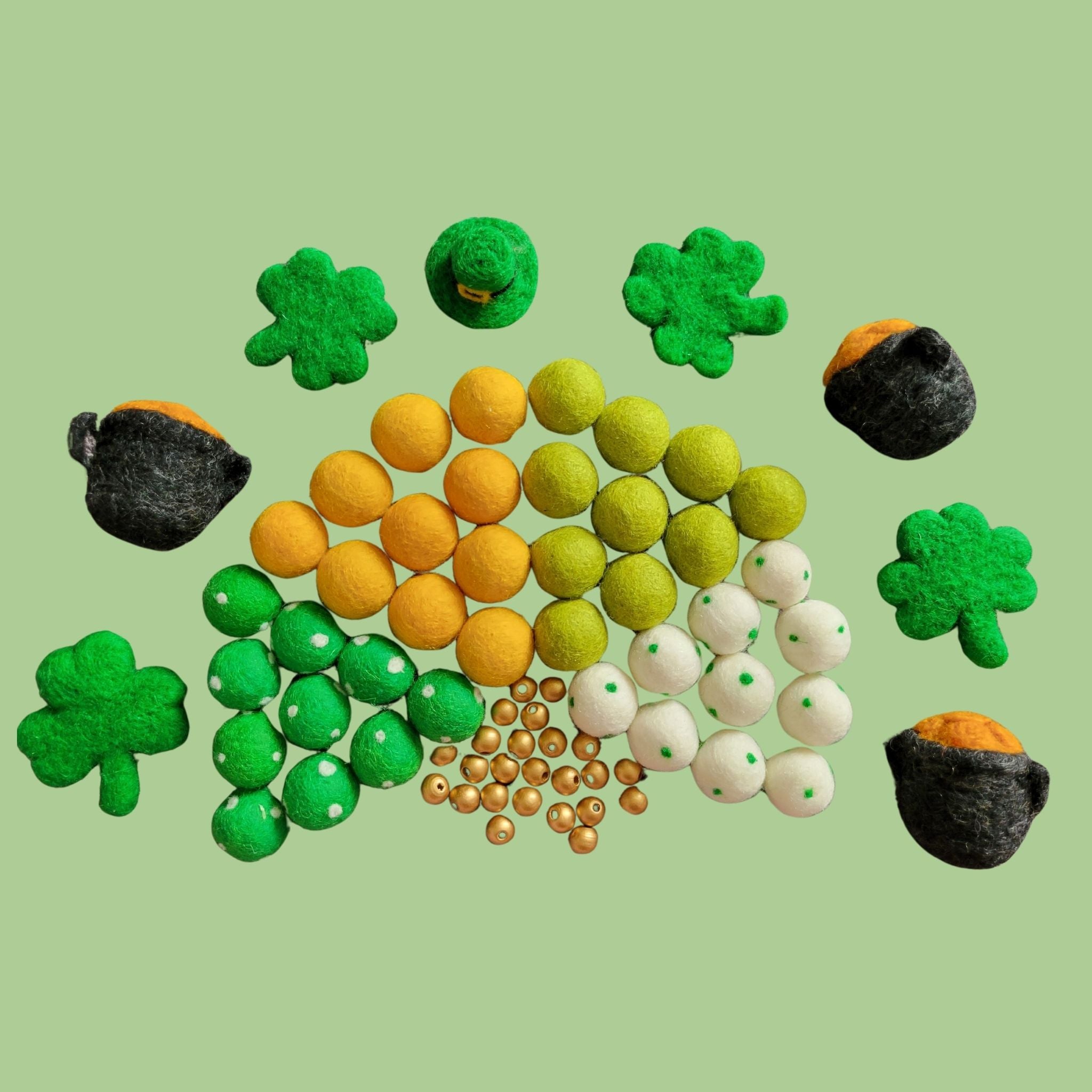 Shamrock, Four-leaf clover, and pots of gold DIY garland kit