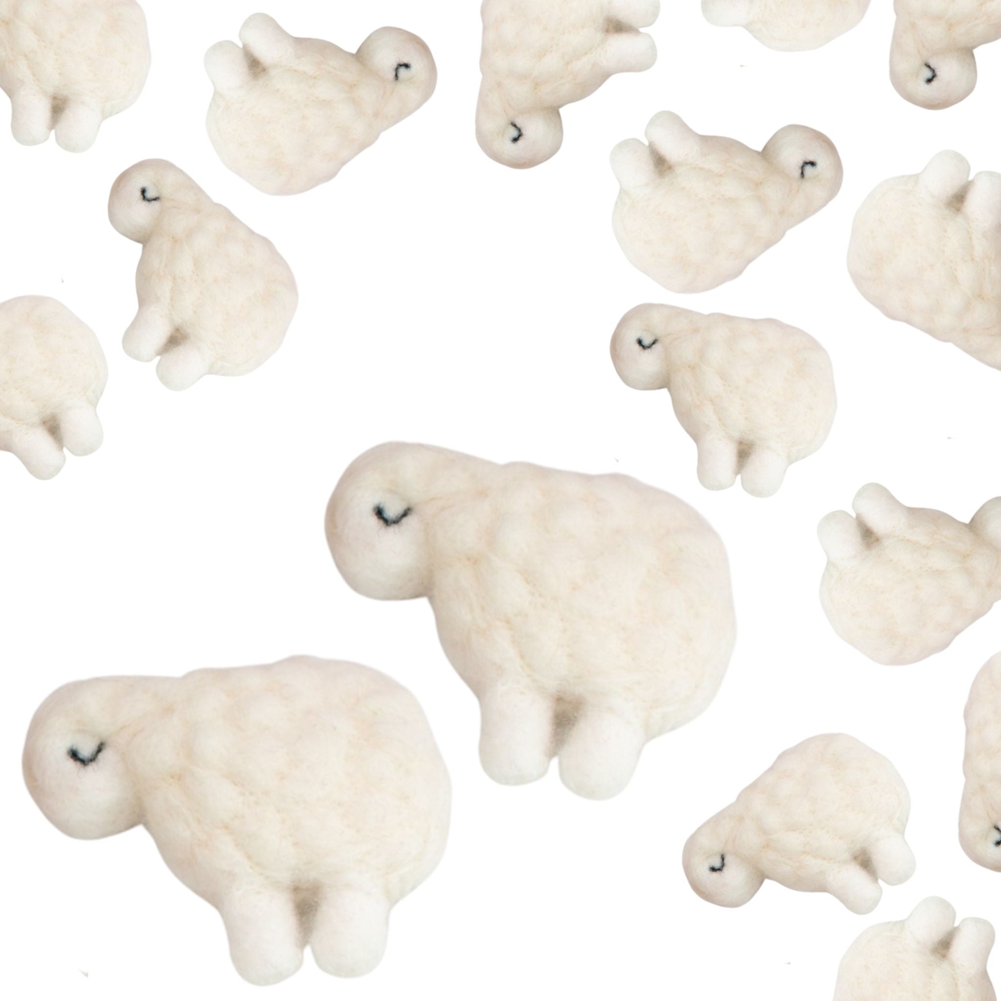 sheep shaped felt decor