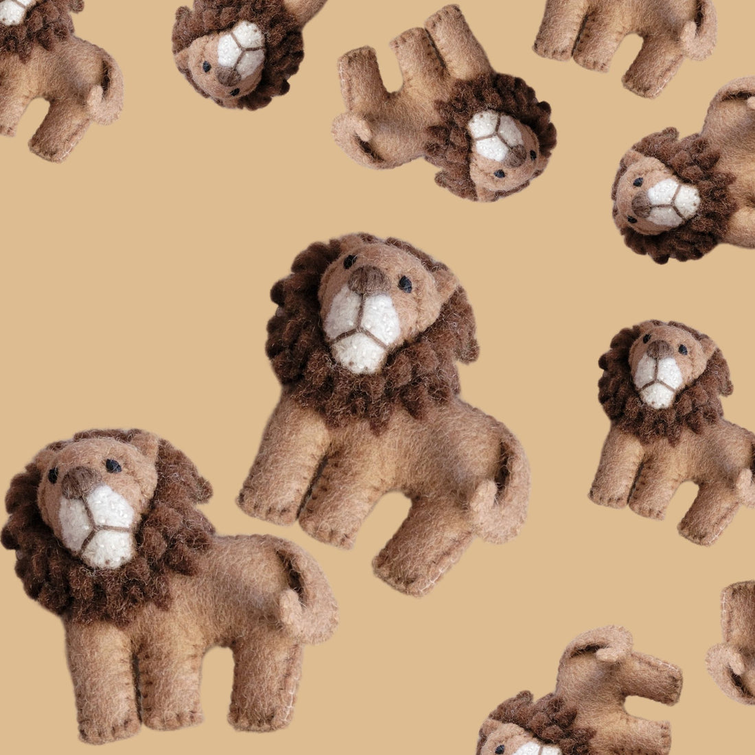 felt safari lions