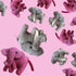 decorative pink and gray felt elephants