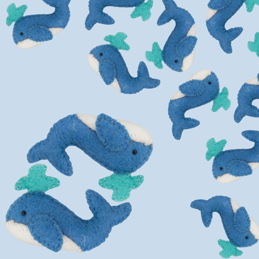 felt whale shapes