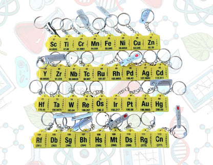 Periodic Table 3D Printed Element Keychains