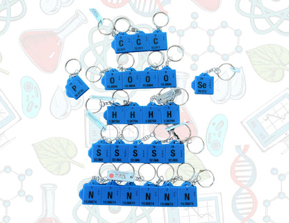 Periodic Table 3D Printed Element Keychains
