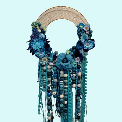 Christmas in July Metal Hoop Ribbon/Felt Ball/Felt Flower Wall Hanging ONE TIME ONLY – Limit 15 Participants